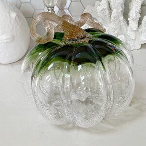 NEW! EXQUISITE OMBRE SOLID Hand BLOWN GLASS PUMPKIN